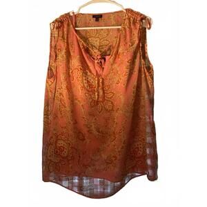 Talbots Pink Sheer Top with Lining Camisole Size 1X